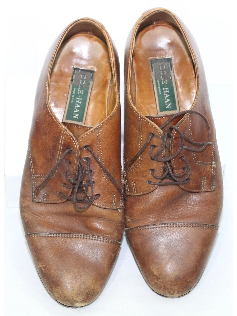 Cole Haan Watson Casual Brown Cap-Toe Oxford Mens Leather Dress Shoes Size 10 D